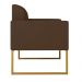 Kit 02 Poltronas Marisa Suede Marrom Base Industrial Metálica Dourado D'Rossi