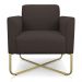 Kit 02 Poltronas Marisa Suede Marrom Base X Industrial Dourado - D'Rossi