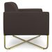 Kit 02 Poltronas Marisa Suede Marrom Base X Industrial Dourado - D'Rossi