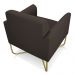 Kit 02 Poltronas Marisa Suede Marrom Base X Industrial Dourado - D'Rossi