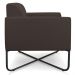 Kit 02 Poltronas Marisa Suede Marrom Base X Industrial Preto - D'Rossi