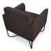 Kit 02 Poltronas Marisa Suede Marrom Base X Industrial Preto - D'Rossi