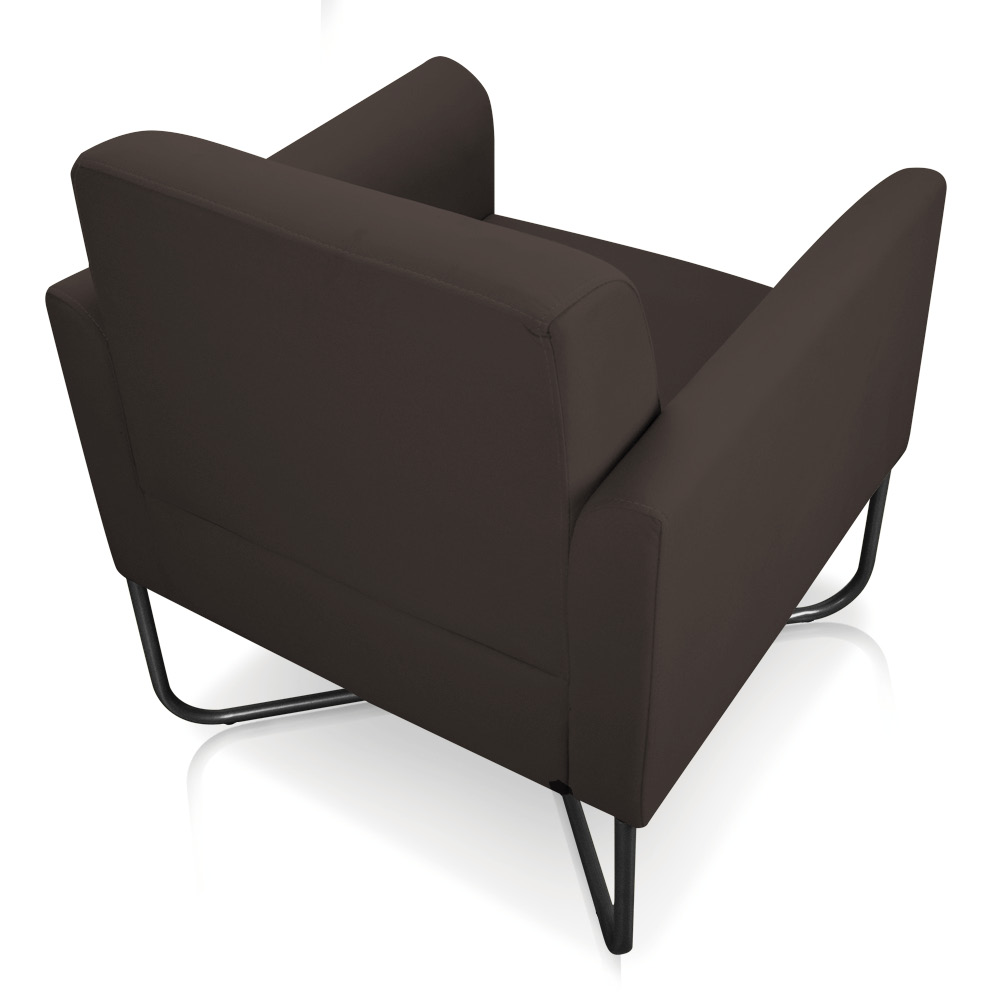 Kit 02 Poltronas Marisa Suede Marrom Base X Industrial Preto - D'Rossi