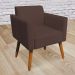 Kit 02 Poltronas Marisa Suede Marrom Pés Palito Castanho D'Rossi