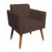 Kit 02 Poltronas Marisa Suede Marrom Pés Palito Castanho D'Rossi
