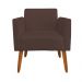Kit 02 Poltronas Marisa Suede Marrom Pés Palito Castanho D'Rossi