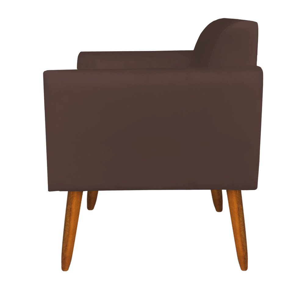 Kit 02 Poltronas Marisa Suede Marrom Pés Palito Castanho D'Rossi