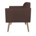 Kit 02 Poltronas Marisa Suede Marrom Pés Palito Natural D'Rossi