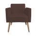 Kit 02 Poltronas Marisa Suede Marrom Pés Palito Natural D'Rossi