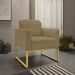 Kit 02 Poltronas Marisa Suede Marrom Rato Base Industrial Metálica Dourado D'Rossi