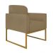 Kit 02 Poltronas Marisa Suede Marrom Rato Base Industrial Metálica Dourado D'Rossi