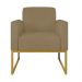 Kit 02 Poltronas Marisa Suede Marrom Rato Base Industrial Metálica Dourado D'Rossi