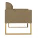 Kit 02 Poltronas Marisa Suede Marrom Rato Base Industrial Metálica Dourado D'Rossi
