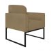 Kit 02 Poltronas Marisa Suede Marrom Rato Base Industrial Metálica Preto D'Rossi