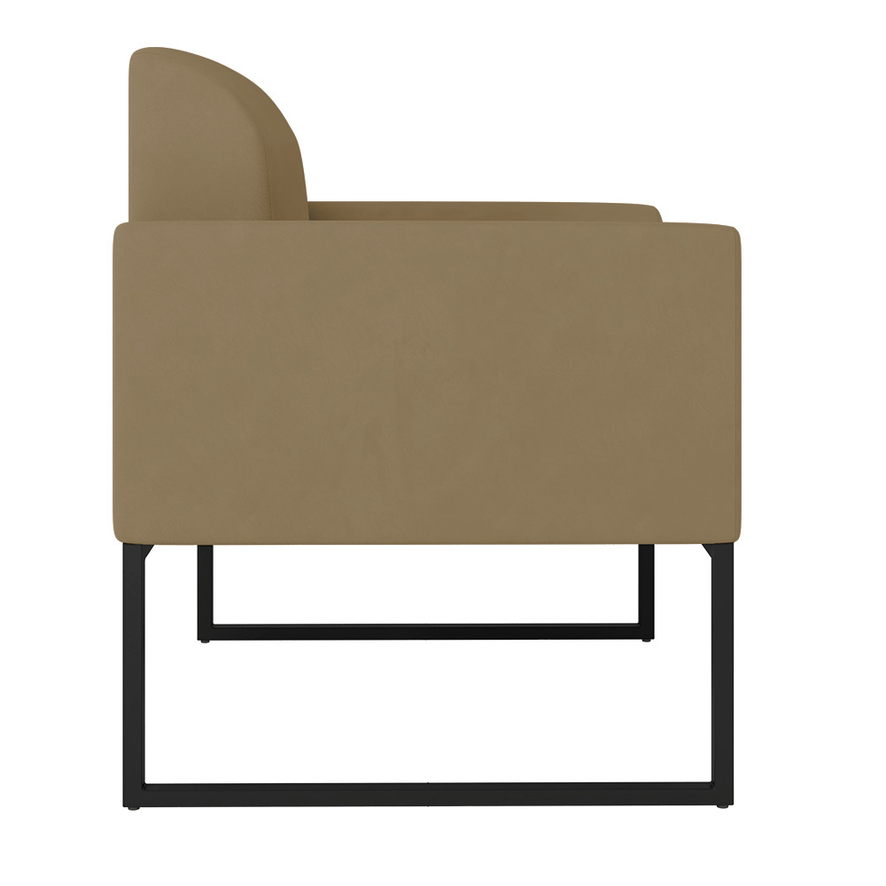 Kit 02 Poltronas Marisa Suede Marrom Rato Base Industrial Metálica Preto D'Rossi