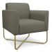 Kit 02 Poltronas Marisa Suede Marrom Rato Base X Industrial Dourado - D'Rossi