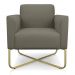 Kit 02 Poltronas Marisa Suede Marrom Rato Base X Industrial Dourado - D'Rossi