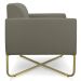 Kit 02 Poltronas Marisa Suede Marrom Rato Base X Industrial Dourado - D'Rossi
