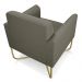 Kit 02 Poltronas Marisa Suede Marrom Rato Base X Industrial Dourado - D'Rossi