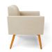 Kit 02 Poltronas Marisa Suede Pés Palito Castanho D'Rossi