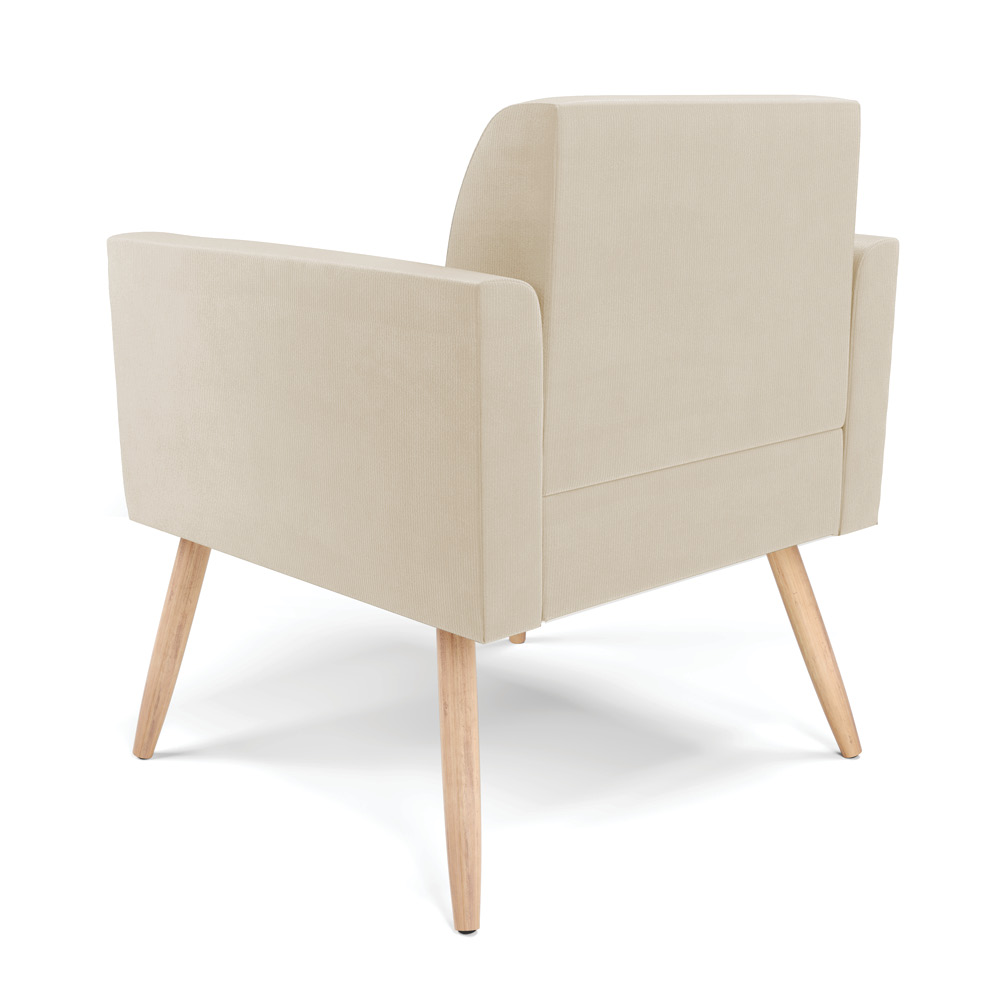 Kit 02 Poltronas Marisa Suede Pés Palito Natural D'Rossi