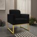 Kit 02 Poltronas Marisa Suede Preto Base Industrial Metálica Dourado D'Rossi