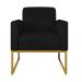 Kit 02 Poltronas Marisa Suede Preto Base Industrial Metálica Dourado D'Rossi