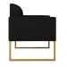 Kit 02 Poltronas Marisa Suede Preto Base Industrial Metálica Dourado D'Rossi
