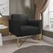 Kit 02 Poltronas Marisa Suede Preto Base X Industrial Dourado - D'Rossi