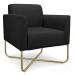 Kit 02 Poltronas Marisa Suede Preto Base X Industrial Dourado - D'Rossi