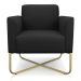 Kit 02 Poltronas Marisa Suede Preto Base X Industrial Dourado - D'Rossi