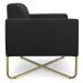 Kit 02 Poltronas Marisa Suede Preto Base X Industrial Dourado - D'Rossi