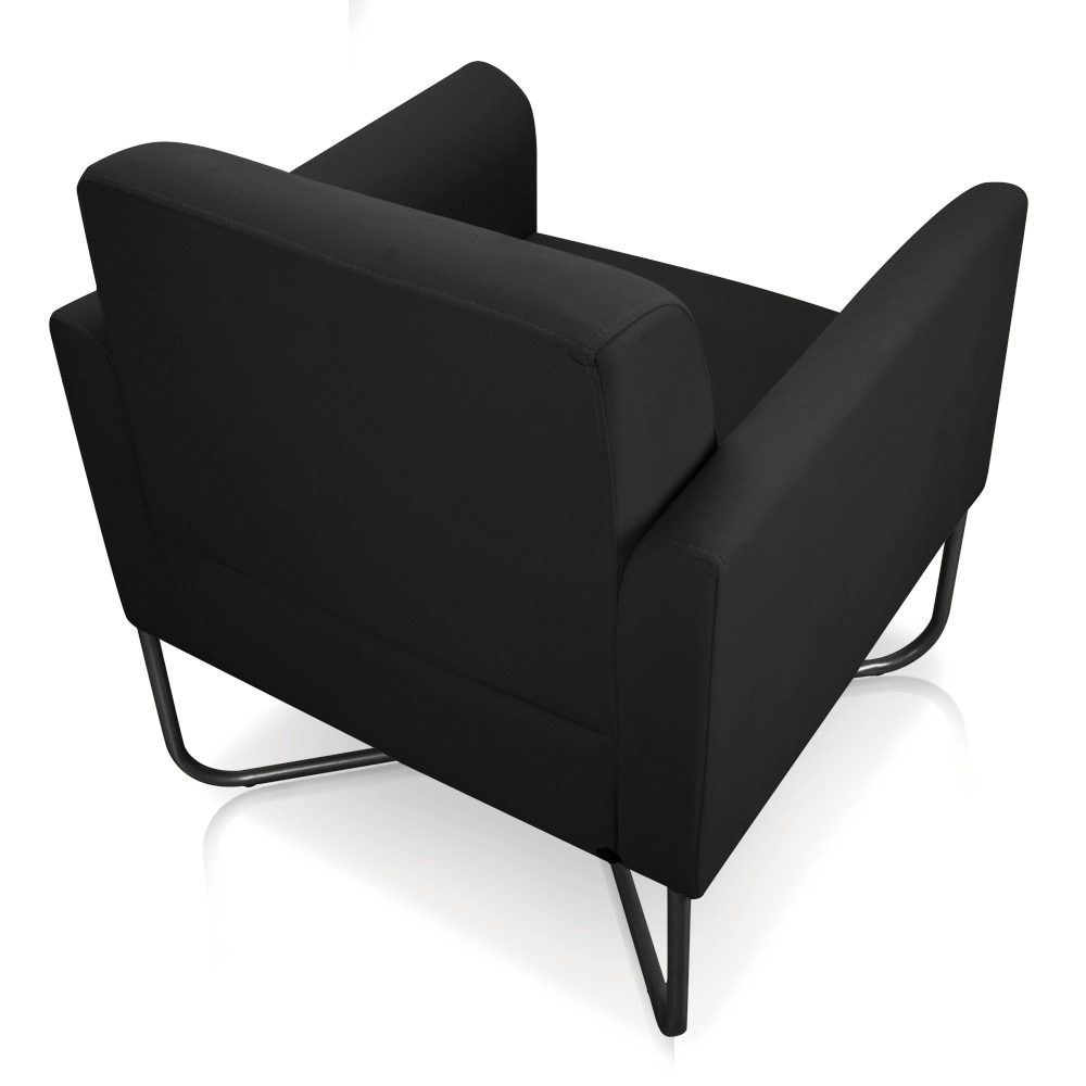 Kit 02 Poltronas Marisa Suede Preto Base X Industrial Preto - D'Rossi