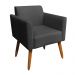 Kit 02 Poltronas Marisa Suede Preto Pés Palito Castanho D'Rossi