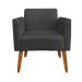 Kit 02 Poltronas Marisa Suede Preto Pés Palito Castanho D'Rossi