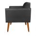Kit 02 Poltronas Marisa Suede Preto Pés Palito Castanho D'Rossi