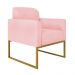 Kit 02 Poltronas Marisa Suede Rosa Bebê Base Industrial Metálica Dourado D'Rossi
