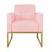 Kit 02 Poltronas Marisa Suede Rosa Bebê Base Industrial Metálica Dourado D'Rossi