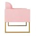 Kit 02 Poltronas Marisa Suede Rosa Bebê Base Industrial Metálica Dourado D'Rossi