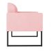 Kit 02 Poltronas Marisa Suede Rosa Bebê Base Industrial Metálica Preto D'Rossi
