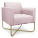 Kit 02 Poltronas Marisa Suede Rosa Bebê Base X Industrial Dourado - D'Rossi