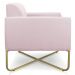 Kit 02 Poltronas Marisa Suede Rosa Bebê Base X Industrial Dourado - D'Rossi