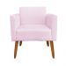 Kit 02 Poltronas Marisa Suede Rosa Bebê Pés Palito Castanho D'Rossi