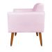 Kit 02 Poltronas Marisa Suede Rosa Bebê Pés Palito Castanho D'Rossi