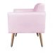 Kit 02 Poltronas Marisa Suede Rosa Bebê Pés Palito Natural D'Rossi