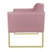 Kit 02 Poltronas Marisa Suede Rose Base Industrial Metálica Dourado D'Rossi