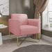 Kit 02 Poltronas Marisa Suede Rose Base X Industrial Dourado - D'Rossi