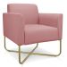 Kit 02 Poltronas Marisa Suede Rose Base X Industrial Dourado - D'Rossi