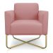 Kit 02 Poltronas Marisa Suede Rose Base X Industrial Dourado - D'Rossi