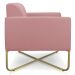 Kit 02 Poltronas Marisa Suede Rose Base X Industrial Dourado - D'Rossi